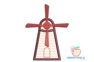 Windmill Applique Embroidery Design