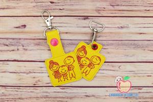 Family Silhouette ITH Keyfob Design