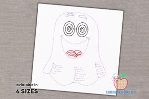 Cute Halloween Ghost Line Art