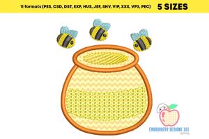 Honey Pot with Bees Applique for kids