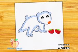 The Baby Polar Bear With The Strawberries Quick Stitch