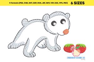 The Baby Polar Bear With The Strawberries Quick Stitch