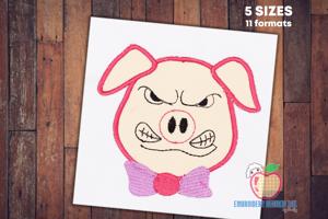Angry Pig Applique for Kids
