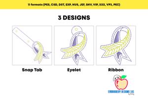 Awareness Ribbon ITH KeyFob Snaptab