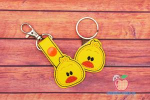 Cute Duck In The Hoop Keyfob