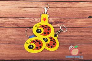 Cute Ladybug ITH Keyfob Design