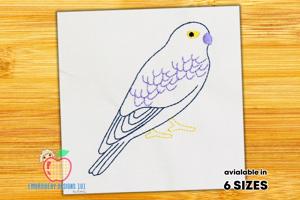 Merlin Bird Sketch Embroidery