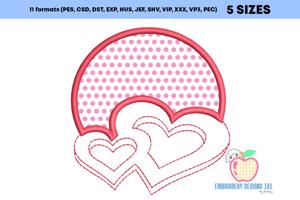 Heart Showing Romance Applique Design