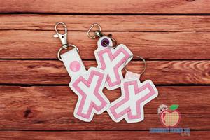 Letter X ITH Snaptab Keyfob Design