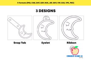 Sleeping Moon ITH Keyfob Design