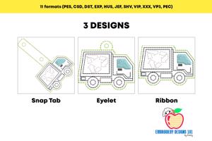 Recycling truck ITH Snaptab Keyfob Design