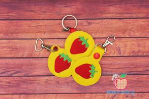 Fresh Strawberry In The Hoop Keyfob