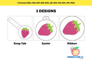 Fresh Strawberry In The Hoop Keyfob