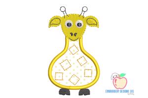 The Cartoon Of Giraffe In Yellow Applique