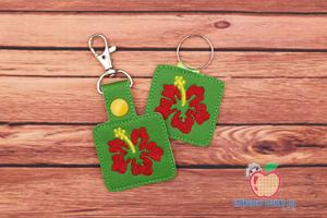 Beautiful Hibiscus In The Hoop Keyfob