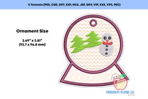 Snowman in Snowglobe Ornament Embroidery