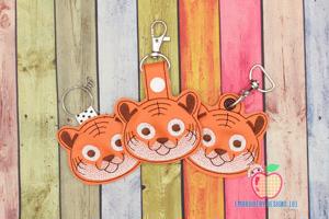 Cute Tiger Face ITH Key Fob Pattern