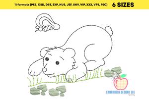 A Bear On The Grass Quick Stitch