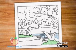 Landscape HillStation Scene Quick Stitch