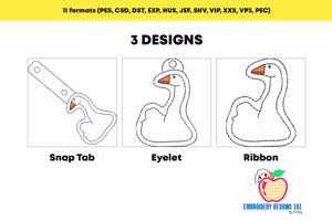 Domestc Goose In The Hoop Keyfob