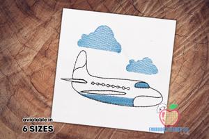 Cute Airplane in the sky Quick Stitch