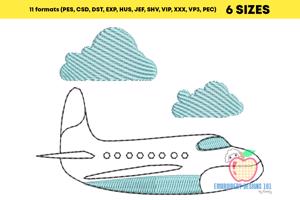 Cute Airplane in the sky Quick Stitch