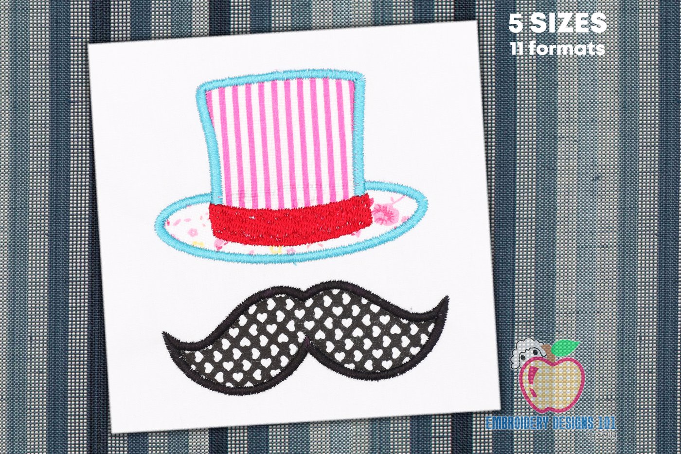 Moustache And Hat Applique