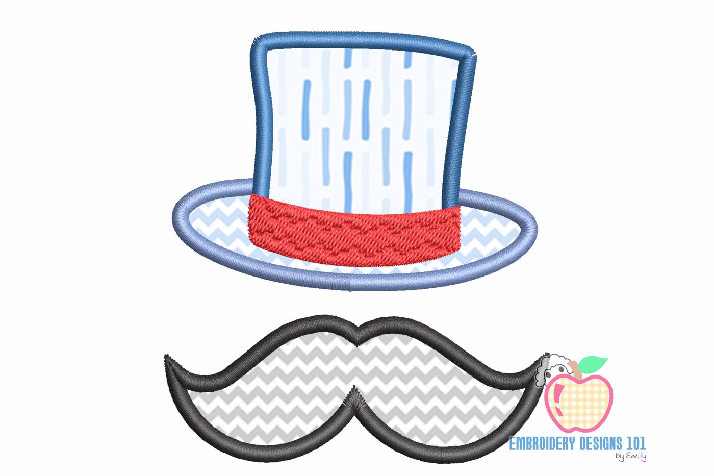 Moustache And Hat Applique