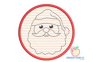 Santa Face in Circle Applique