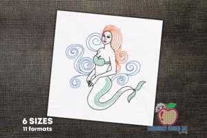 Sketch Of The Mermaid Made With Design Quick Stitch