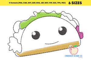 Cartoon Hamburger Sketch Embroidery