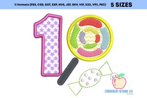 1st Birthday Candy Applique Pattern