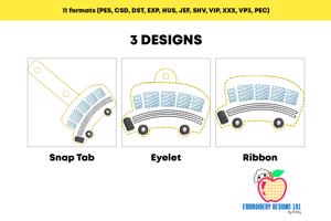 School Bus ITH Key Fob Pattern