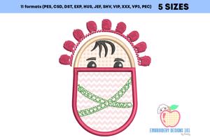 Funny new born baby girl Embroidery Design