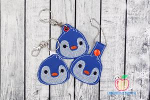 Little Cute Penguin Face ITH Snaptab Keyfob Design