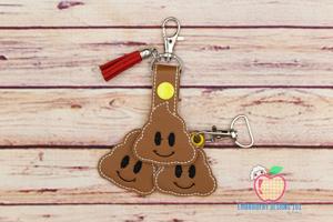 Poop Symbol ITH Snaptab Keyfob Design