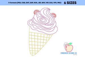 Single ice cream cone Running Line