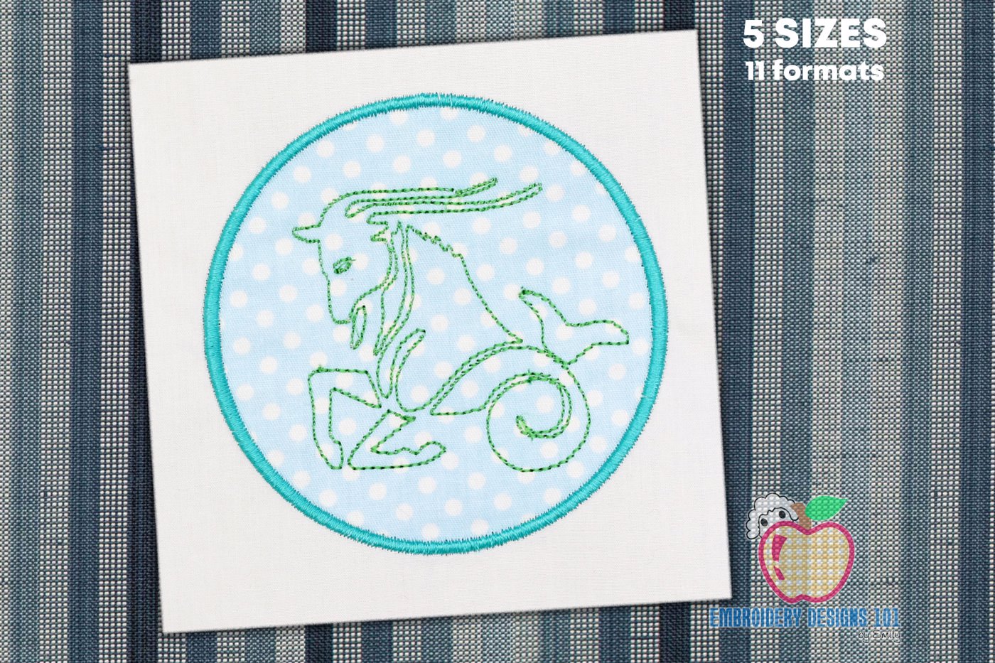 Capricorn Astrological Sign Applique Design