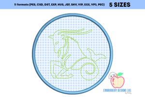 Capricorn Astrological Sign Applique Design