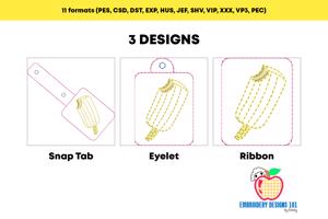 Half Eaten Chocolate Ice Cream Bar ITH Snaptab Keyfob Design
