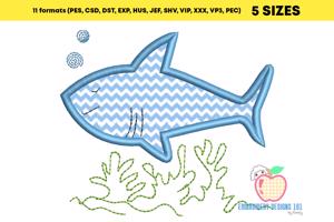 Shark under Water Applique Embroidery