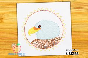 Hawk Sketch Embroidery