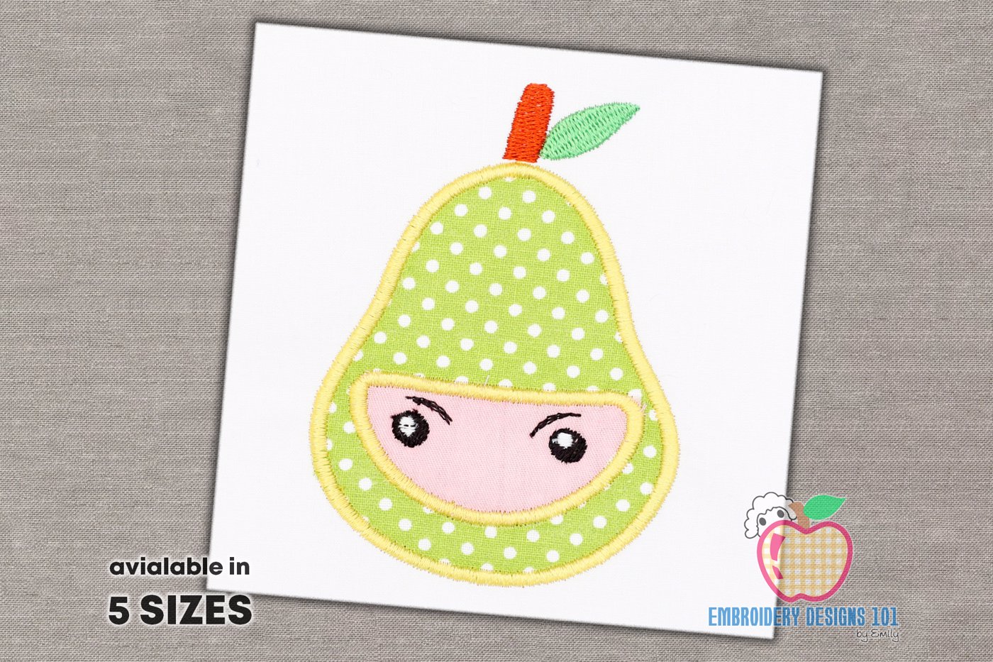 Pear Fruit Ninja Applique