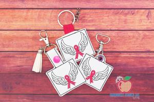 Angel Awareness Ribbon ITH KeyFob Snaptab