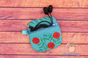 Poppy Flowers ITH Zipper Bag 4x4