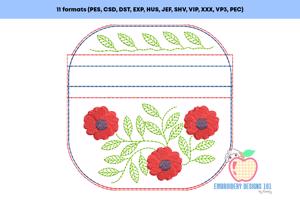 Poppy Flowers ITH Zipper Bag 4x4