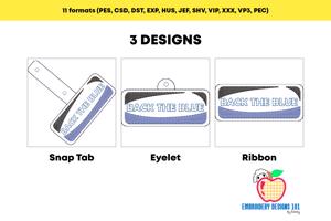 Back The Blue ITH Snaptab Keyfob Design