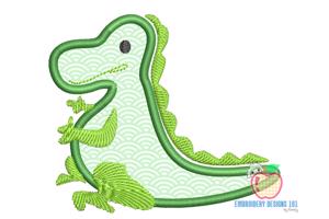 Crocodile Dragon Applique Embroidery Design