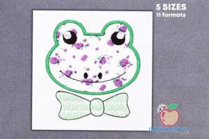 Frog Boy with Bow Applique For Kids