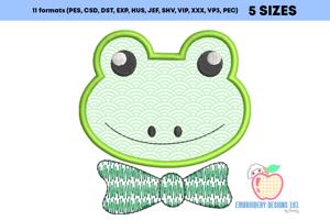 Frog Boy with Bow Applique For Kids